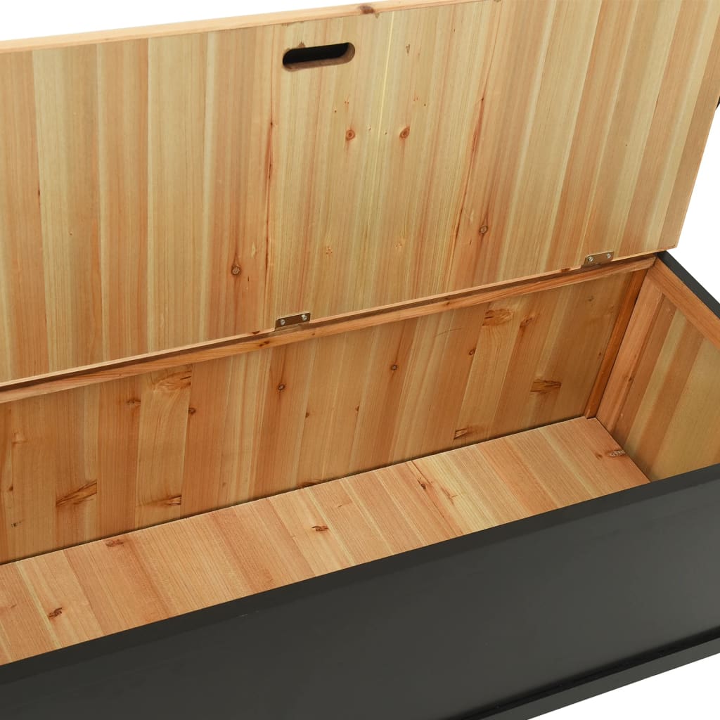vidaXL Banco madera maciza de abeto negro 107x45x75,5 cm