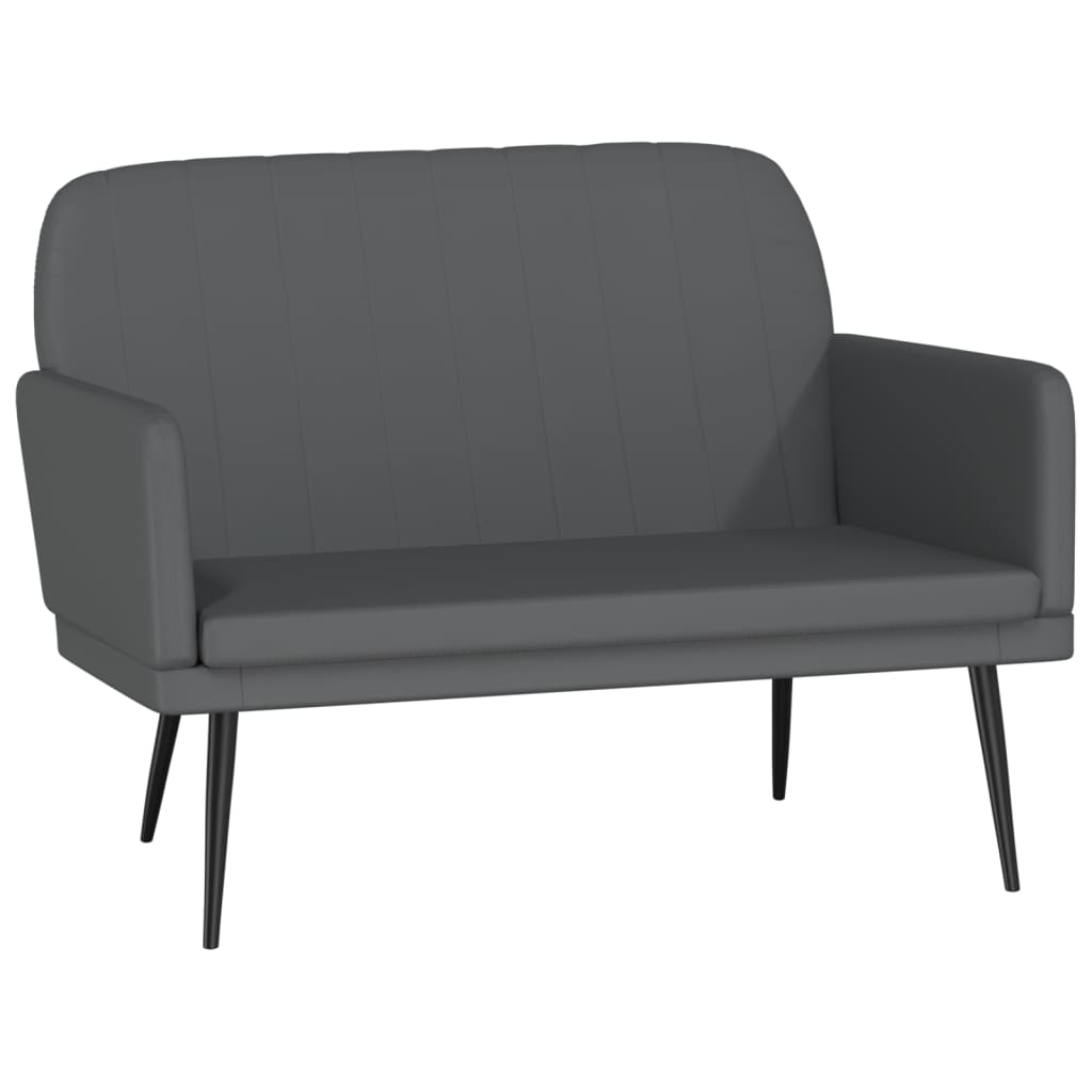 vidaXL Banco de cuero sintético gris 107x80x81 cm