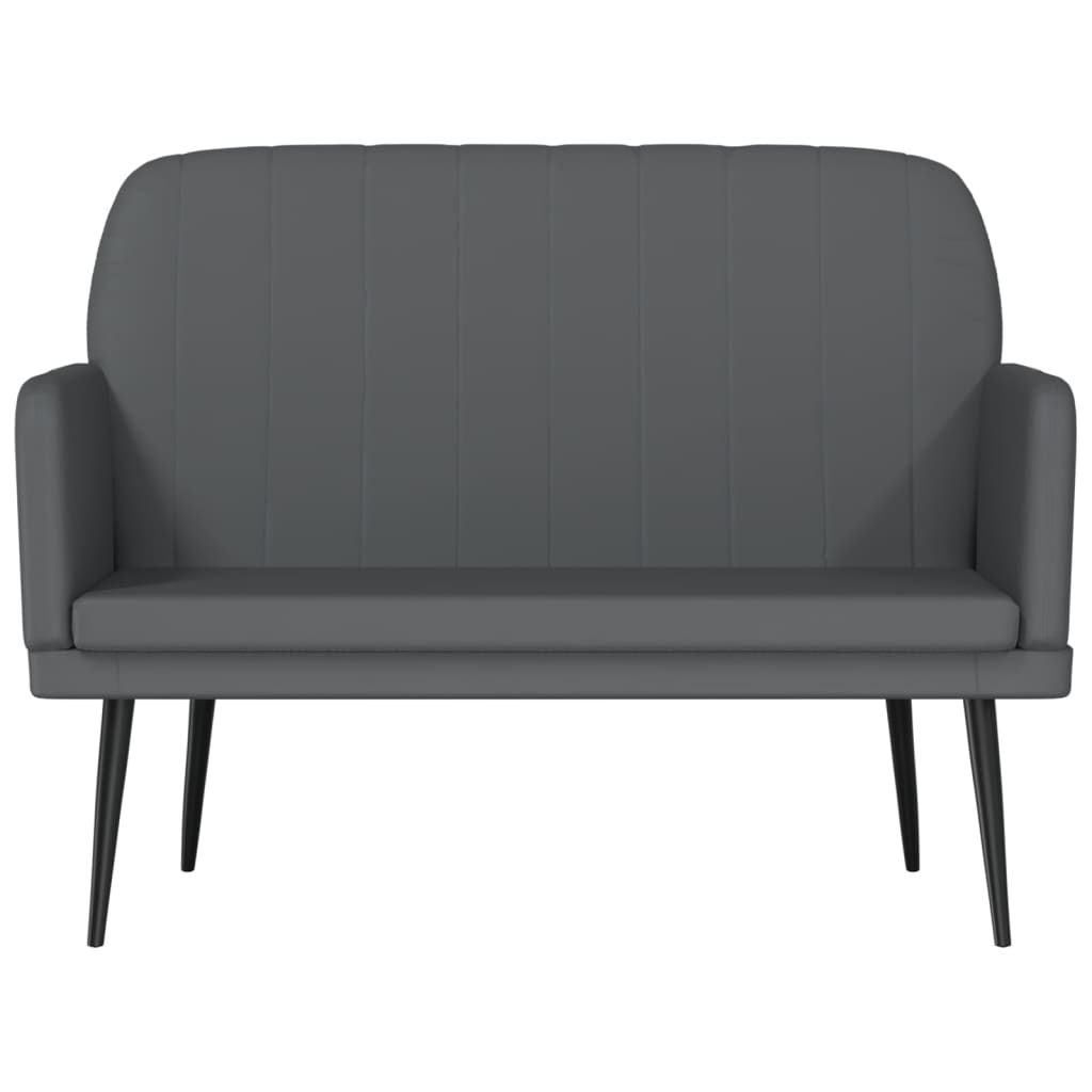 vidaXL Banco de cuero sintético gris 107x80x81 cm