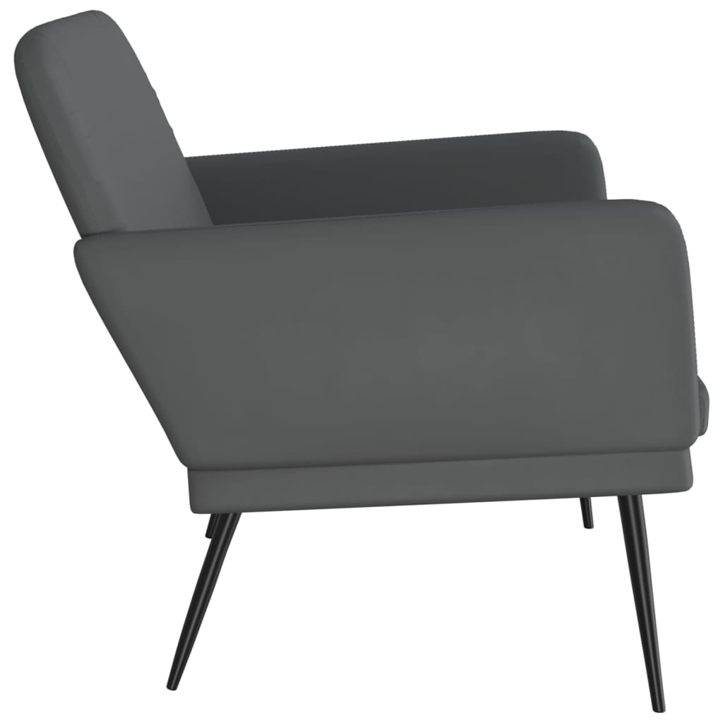 vidaXL Banco de cuero sintético gris 107x80x81 cm