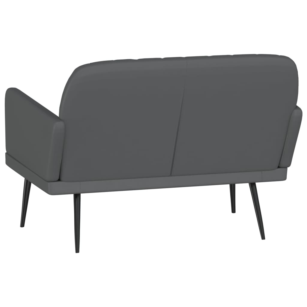 vidaXL Banco de cuero sintético gris 107x80x81 cm