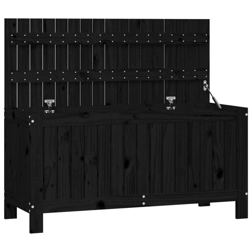 vidaXL Caja de almacenaje jardín madera de pino negro 108x42,5x54 cm