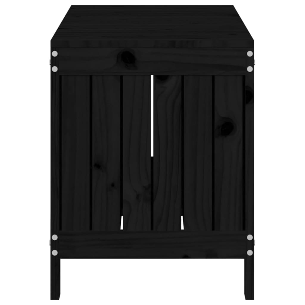 vidaXL Caja de almacenaje jardín madera de pino negro 108x42,5x54 cm