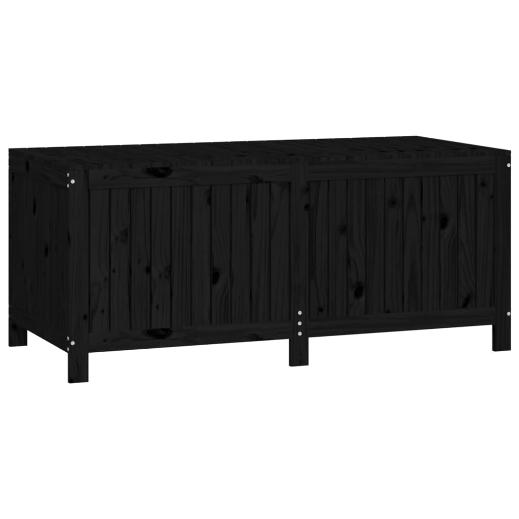 vidaXL Caja de almacenaje jardín madera de pino negro 147x68x64 cm