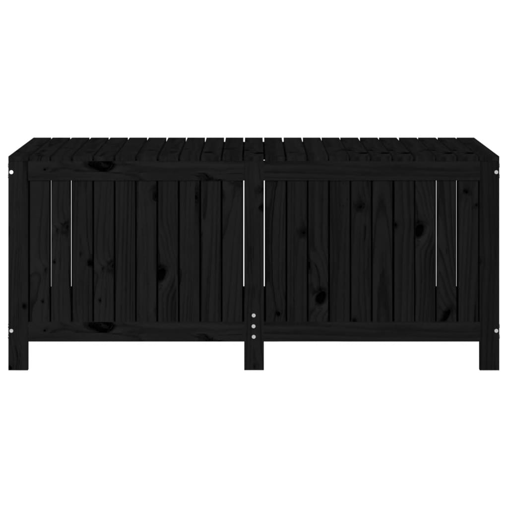 vidaXL Caja de almacenaje jardín madera de pino negro 147x68x64 cm