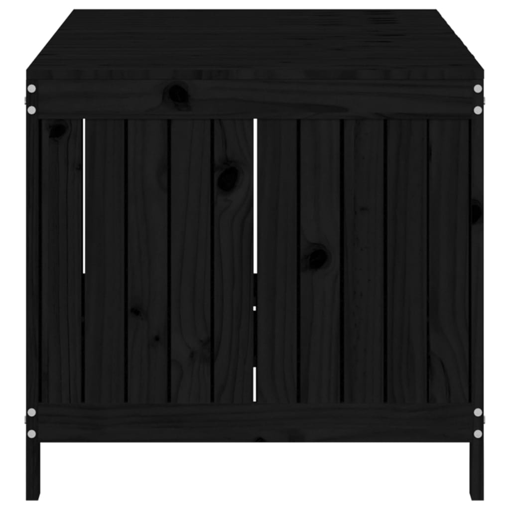 vidaXL Caja de almacenaje jardín madera de pino negro 147x68x64 cm