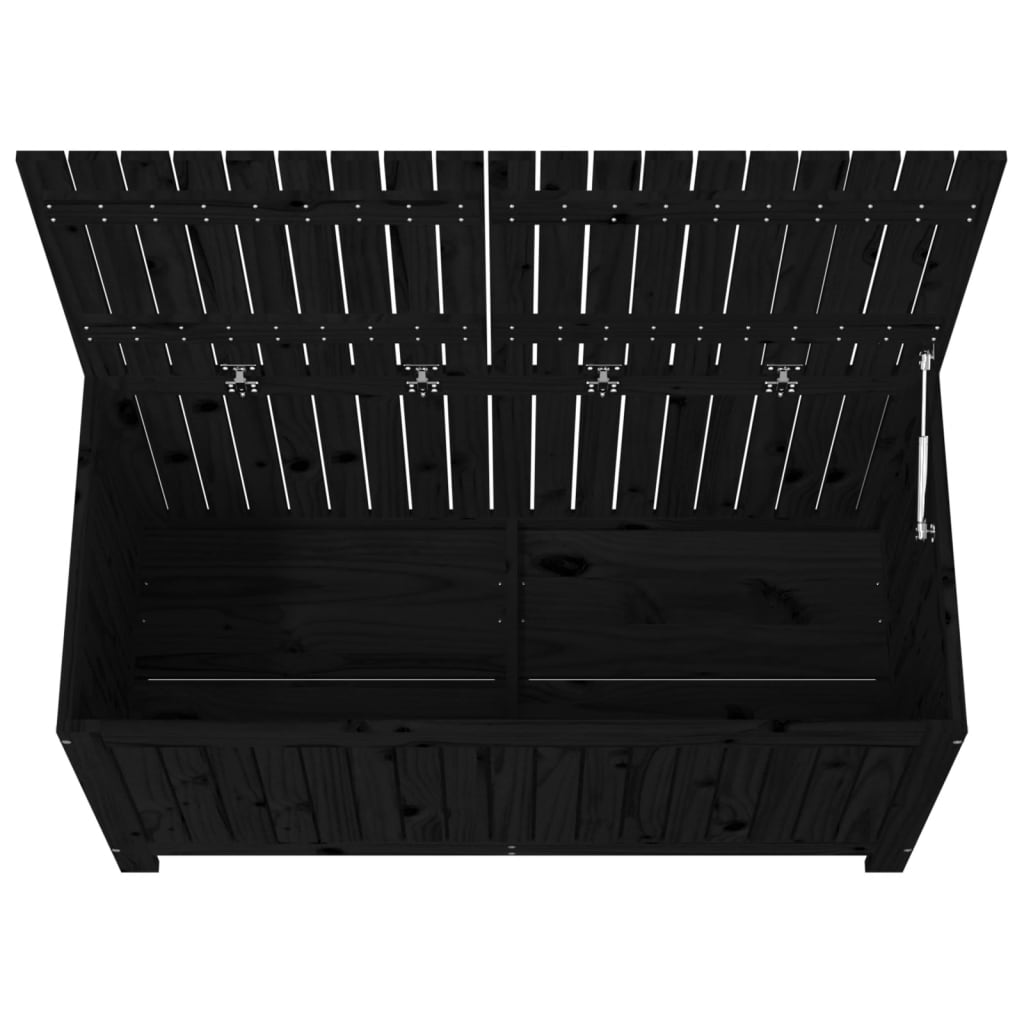 vidaXL Caja de almacenaje jardín madera de pino negro 147x68x64 cm