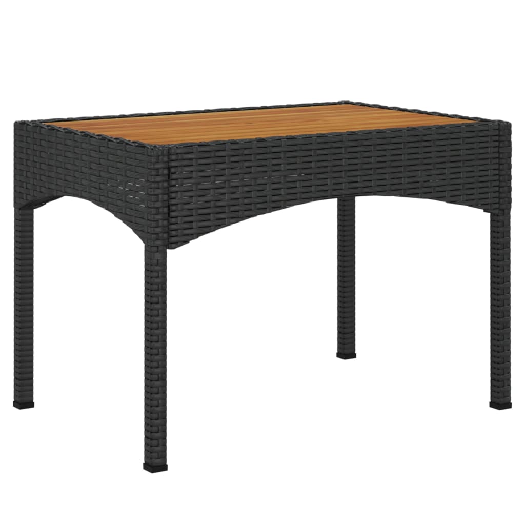 vidaXL Sillas reclinables jardín 2 uds con mesa ratán sintético negro