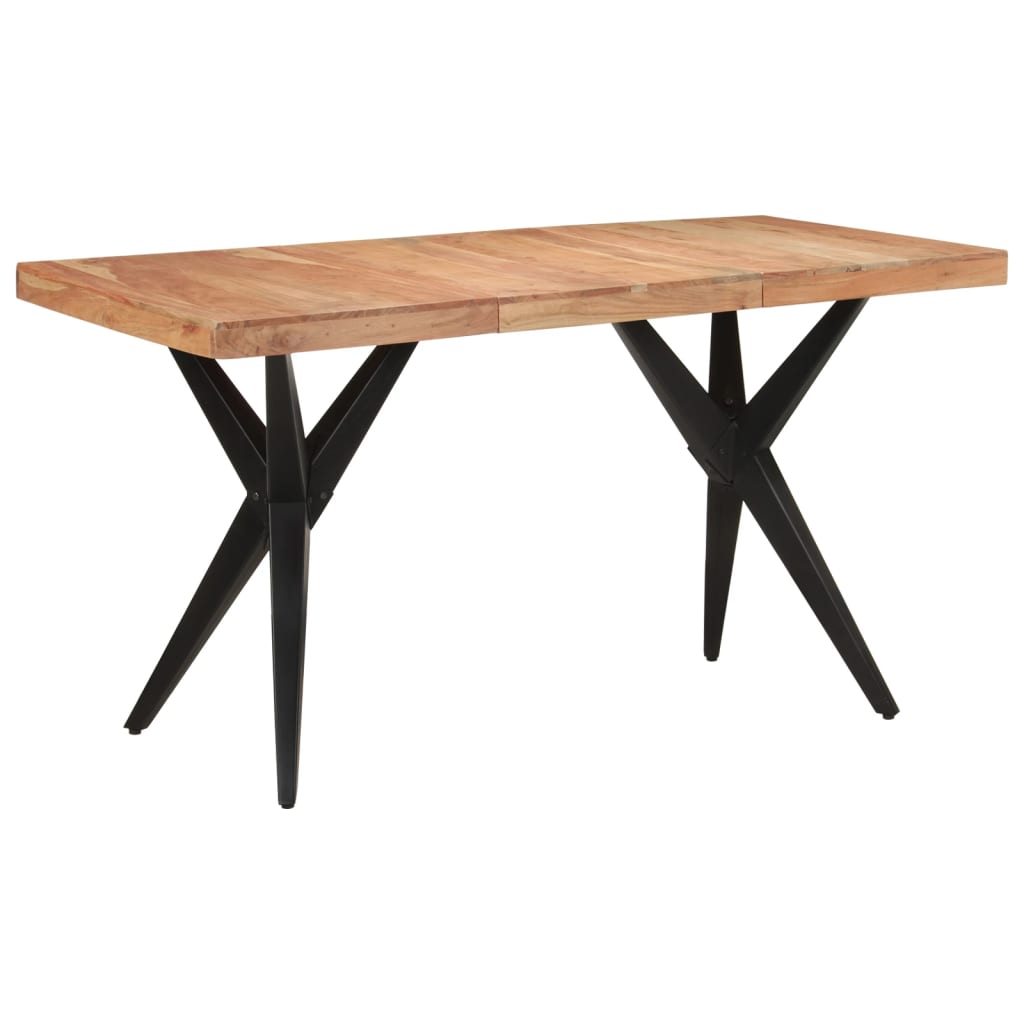 vidaXL Mesa de comedor madera maciza de acacia negra 140x70x76 cm