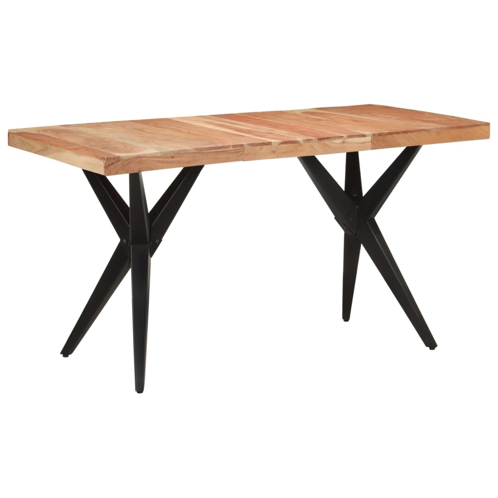 vidaXL Mesa de comedor madera maciza de acacia negra 140x70x76 cm