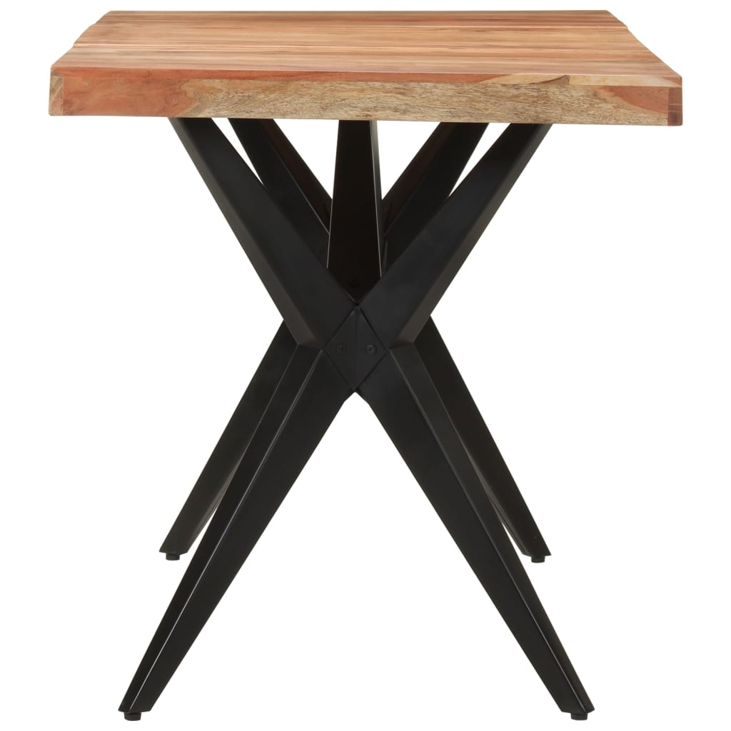 vidaXL Mesa de comedor madera maciza de acacia negra 140x70x76 cm