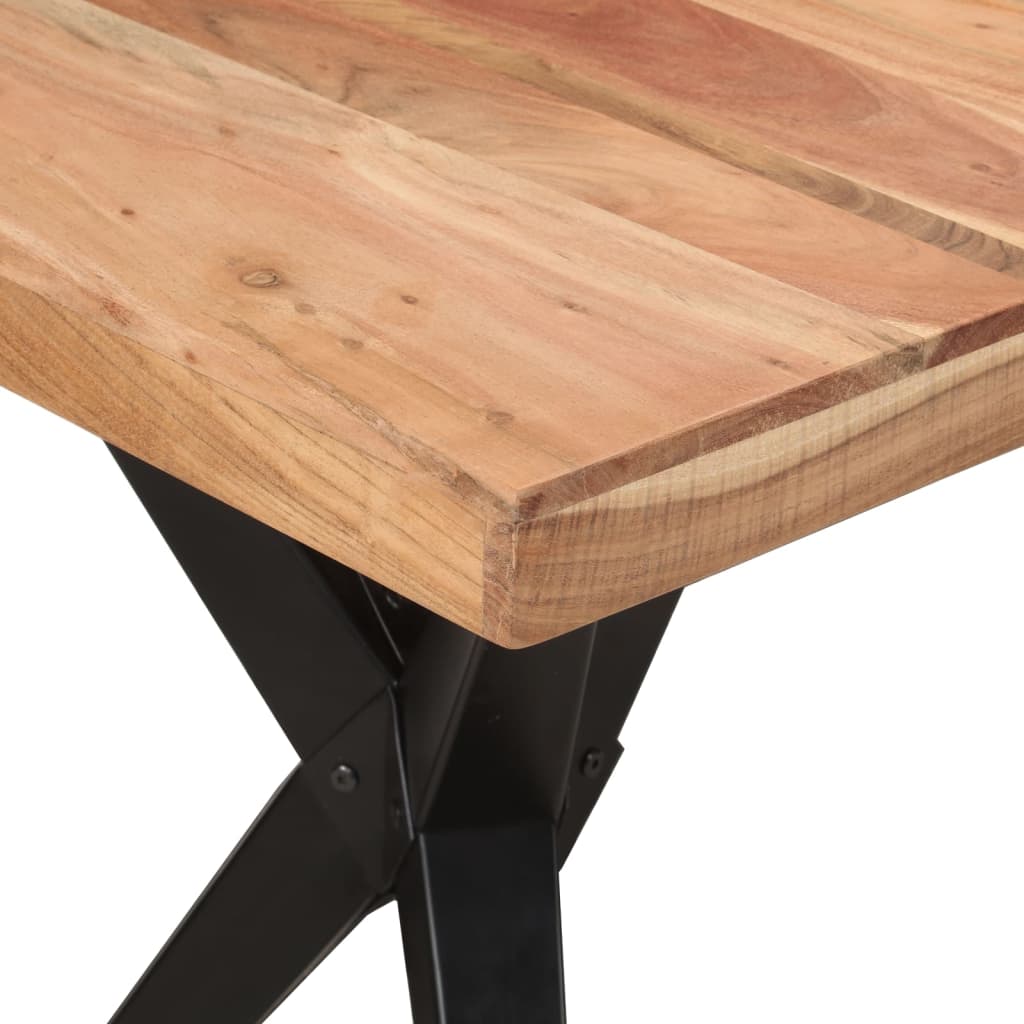 vidaXL Mesa de comedor madera maciza de acacia negra 140x70x76 cm