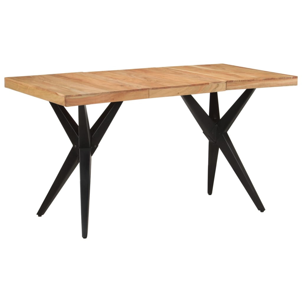 vidaXL Mesa de comedor madera maciza de acacia negra 140x70x76 cm