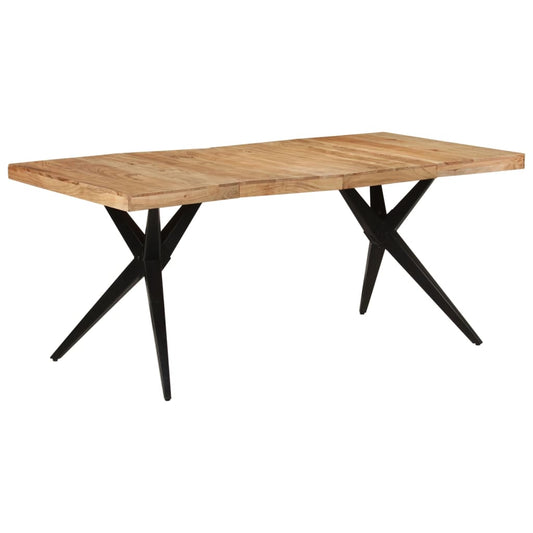 vidaXL Mesa de comedor madera maciza de acacia negra 180x90x77 cm