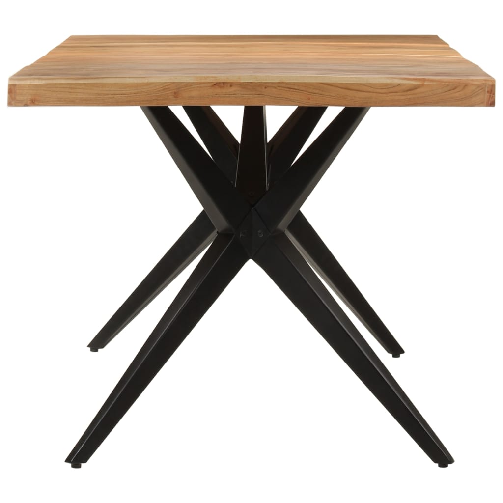 vidaXL Mesa de comedor madera maciza de acacia negra 180x90x77 cm