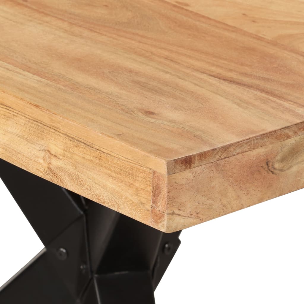 vidaXL Mesa de comedor madera maciza de acacia negra 180x90x77 cm