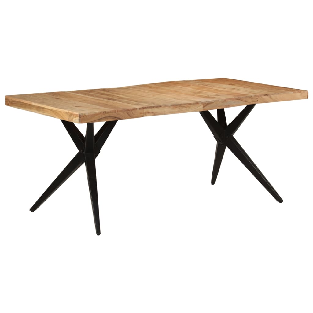 vidaXL Mesa de comedor madera maciza de acacia negra 180x90x77 cm