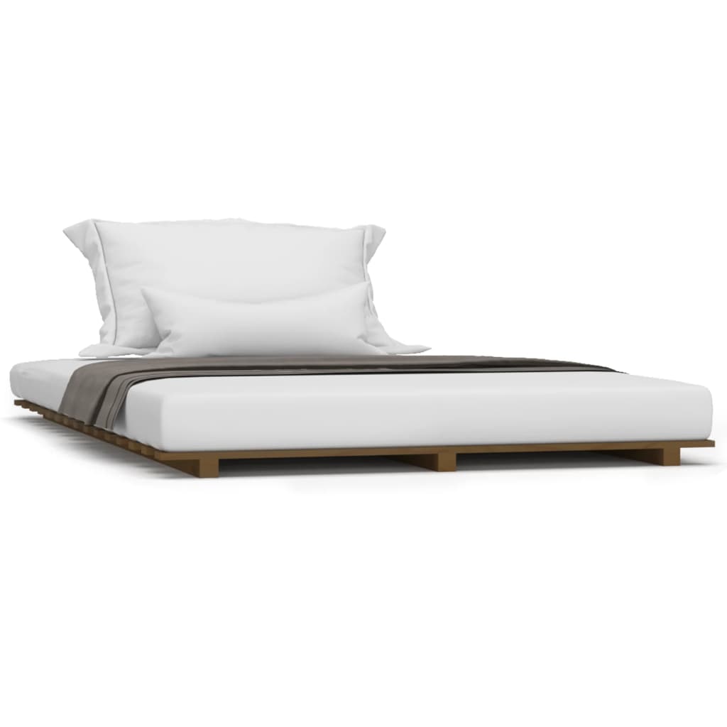 vidaXL Estructura de cama madera maciza pino marrón miel 120x200 cm