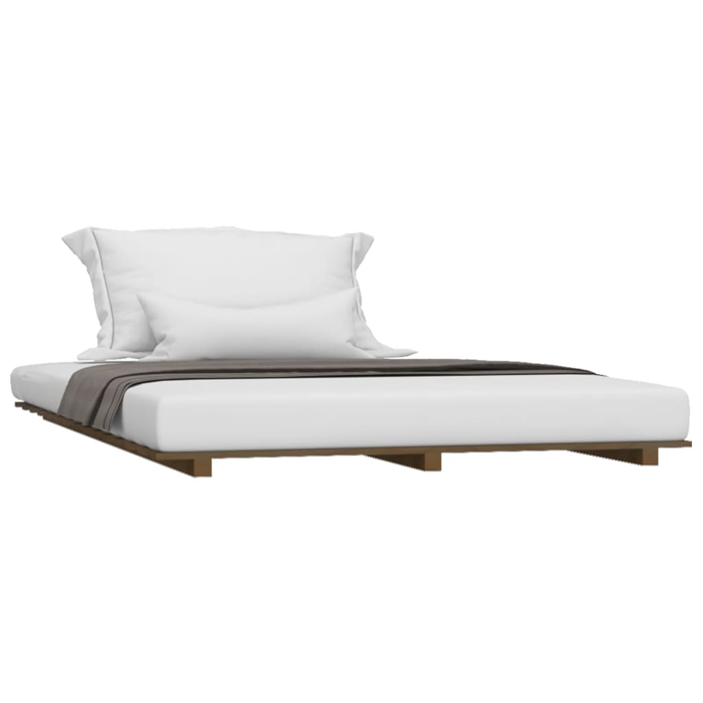 vidaXL Estructura de cama madera maciza pino marrón miel 120x200 cm