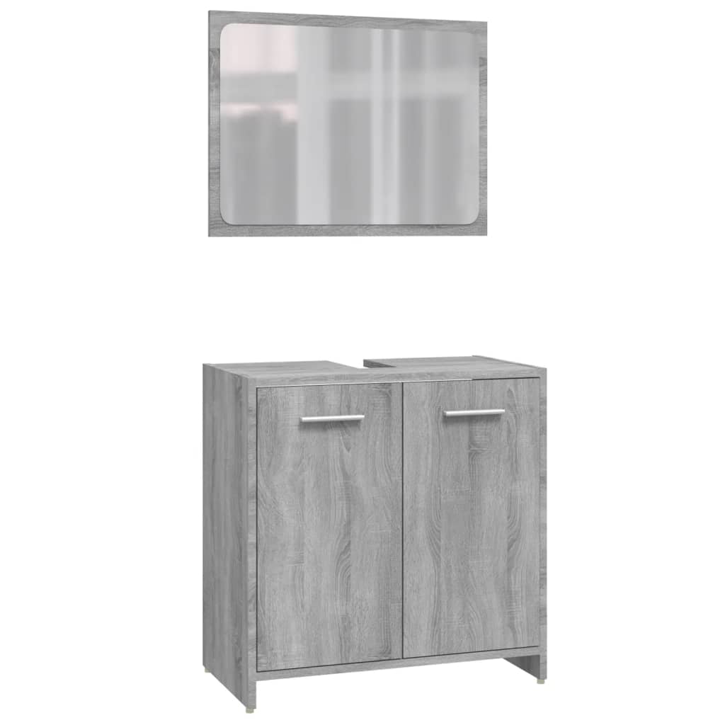 vidaXL Set de muebles de baño 4 pzas madera contrachapada gris sonoma