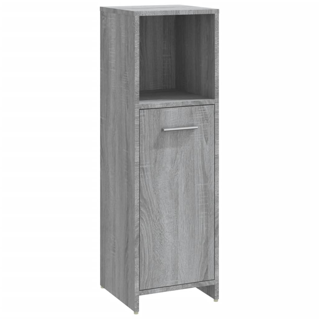 vidaXL Set de muebles de baño 4 pzas madera contrachapada gris sonoma