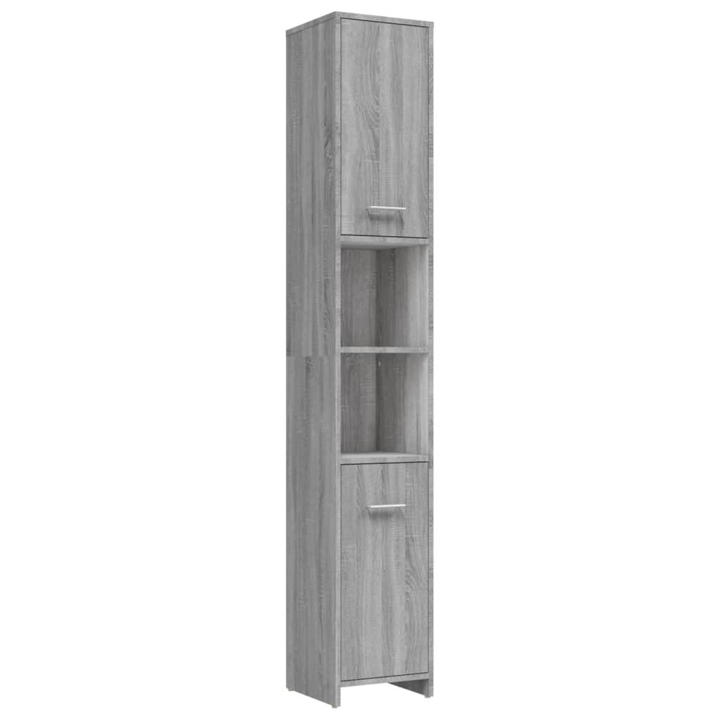 vidaXL Set de muebles de baño 4 pzas madera contrachapada gris sonoma