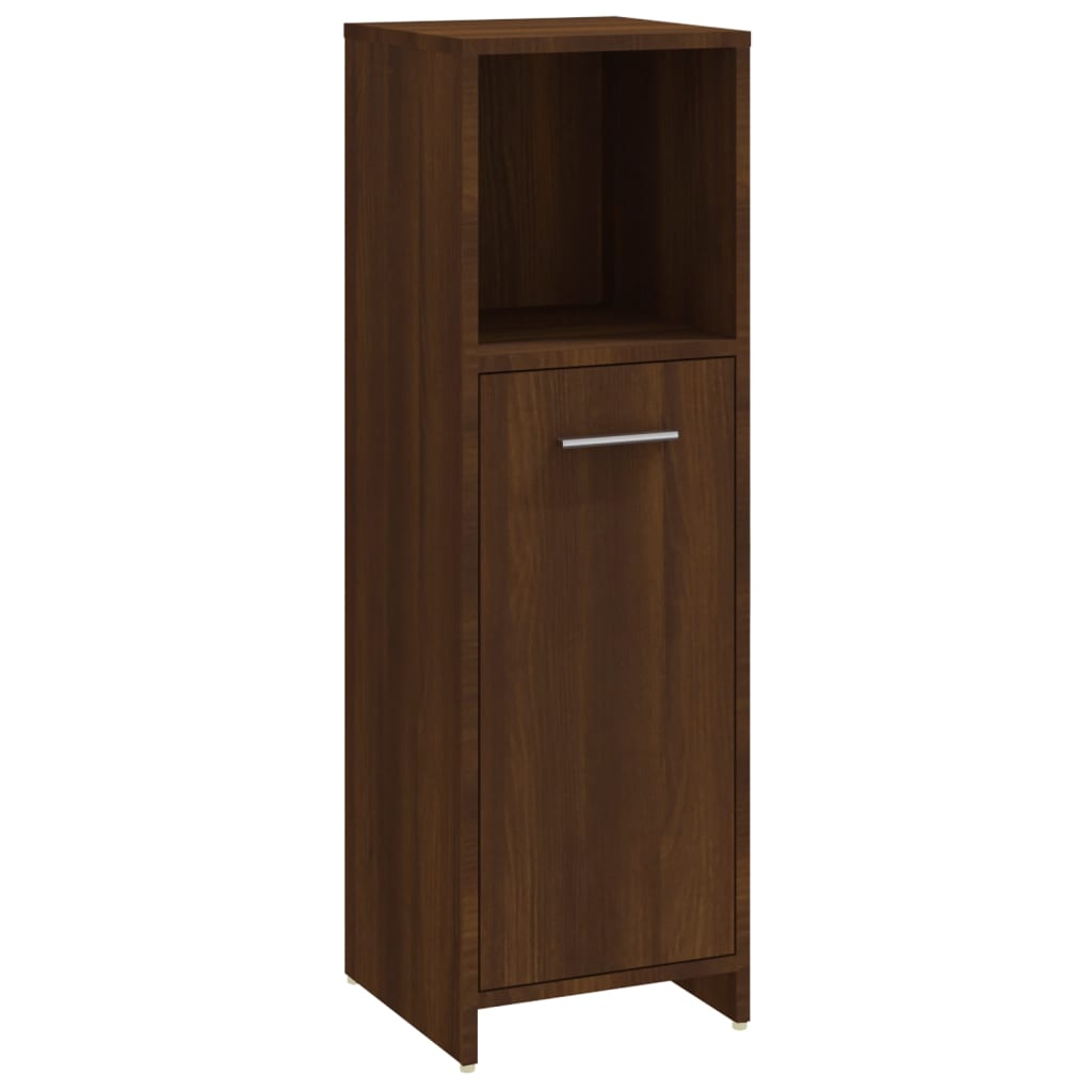 vidaXL Set de muebles baño 3 pzas madera contrachapada roble marrón