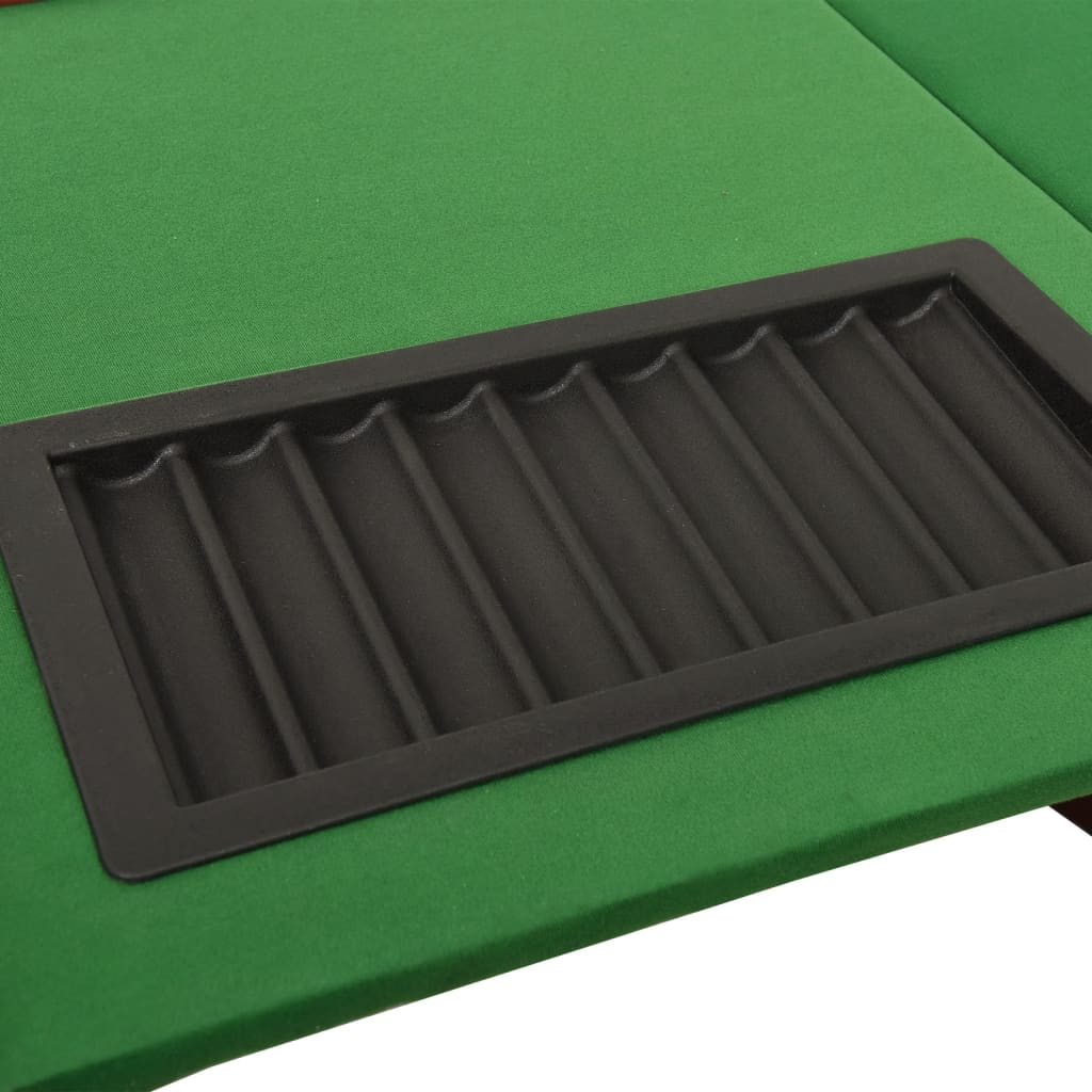 vidaXL Mesa de póquer 10 jugadores bandeja fichas verde 160x80x75 cm