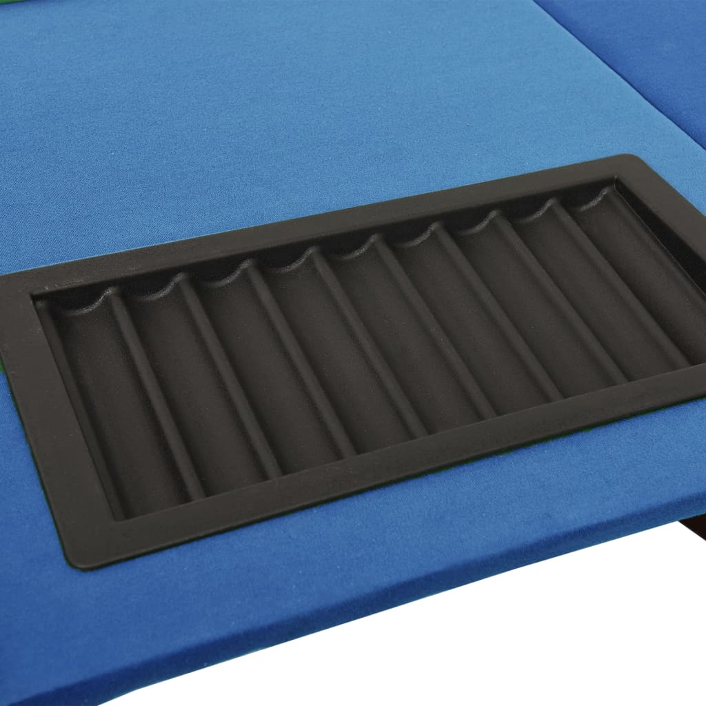 vidaXL Mesa de póquer 10 jugadores bandeja fichas azul 160x80x75 cm