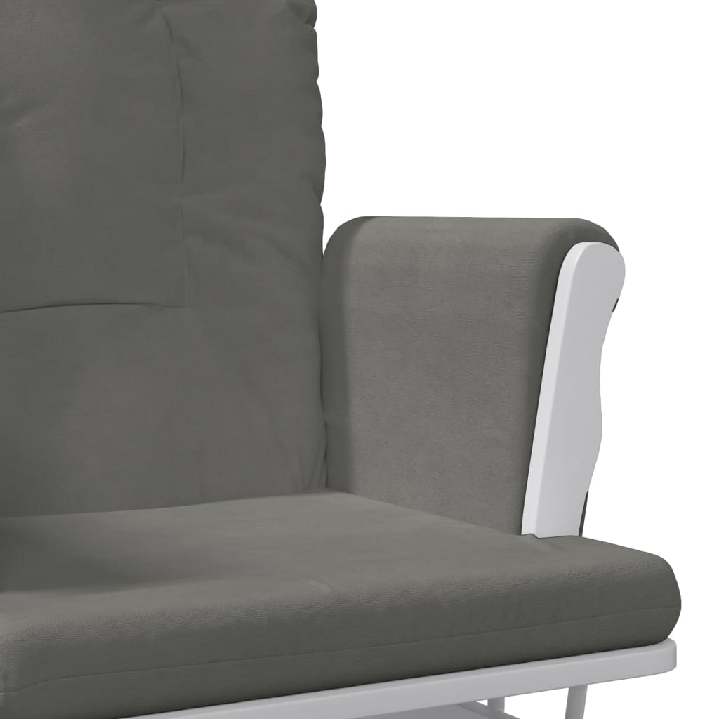 vidaXL Sillón de lactancia con taburete tela gris oscuro