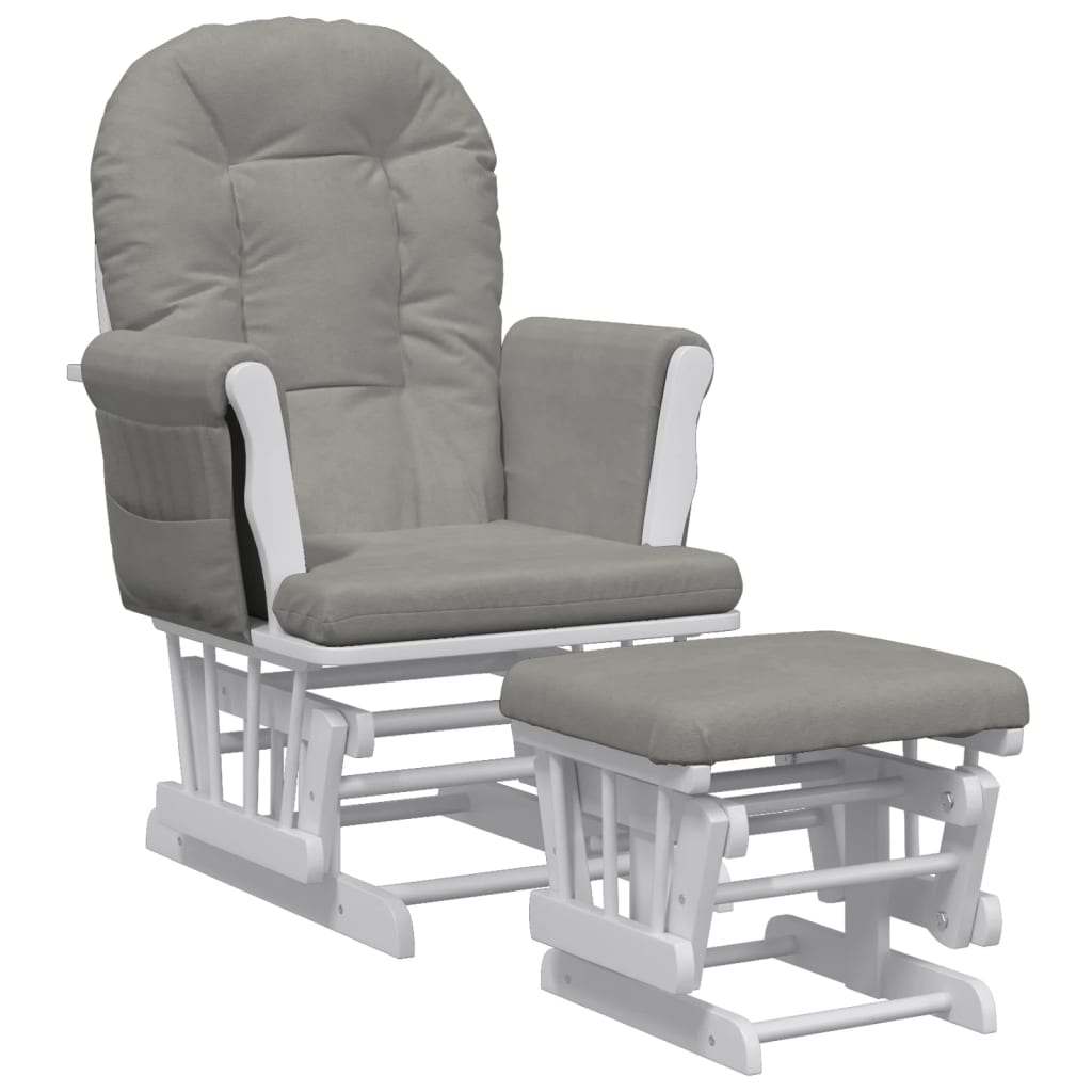 vidaXL Sillón de lactancia con taburete tela gris claro