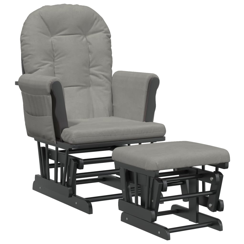 vidaXL Sillón de lactancia con taburete tela gris claro