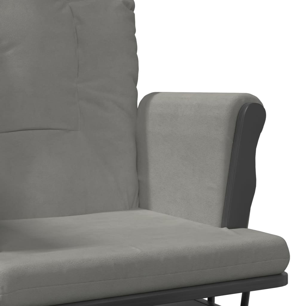 vidaXL Sillón de lactancia con taburete tela gris claro