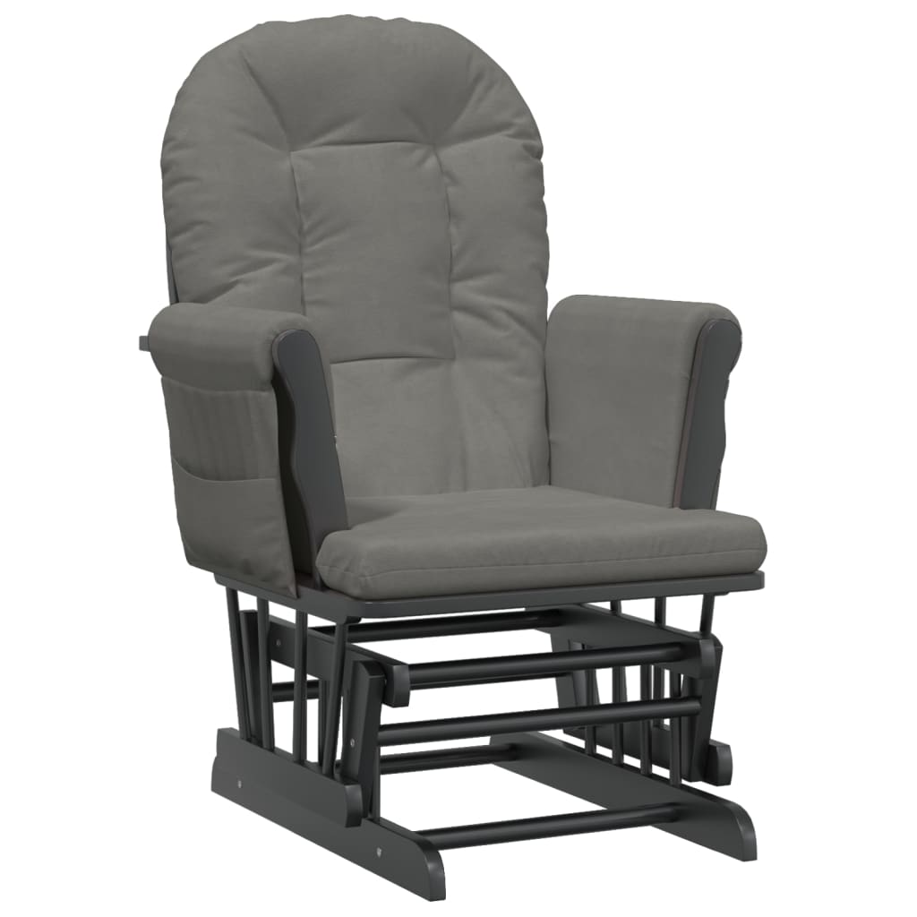 vidaXL Sillón de lactancia con taburete tela gris oscuro