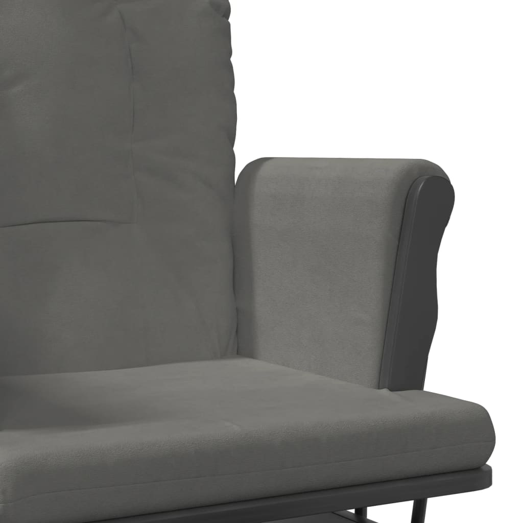 vidaXL Sillón de lactancia con taburete tela gris oscuro