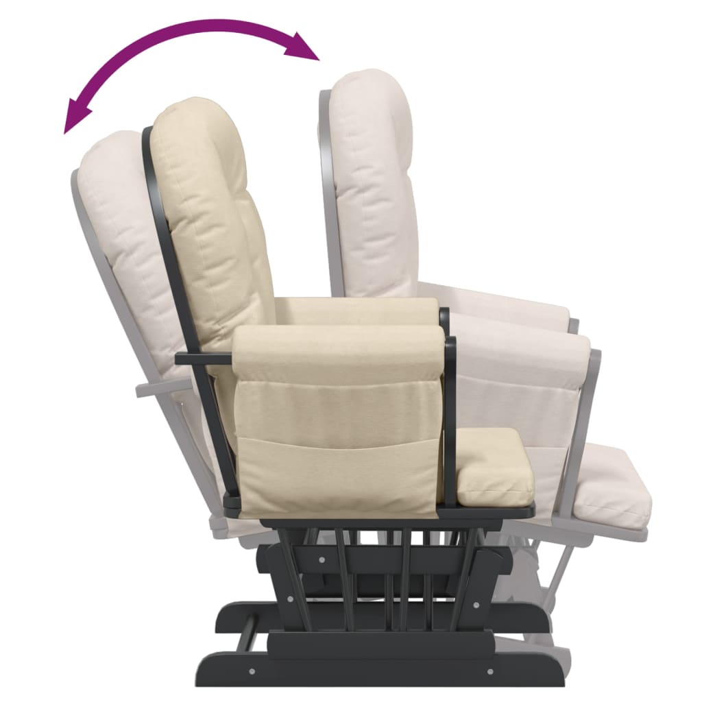 vidaXL Sillón de lactancia con taburete tela blanco crema