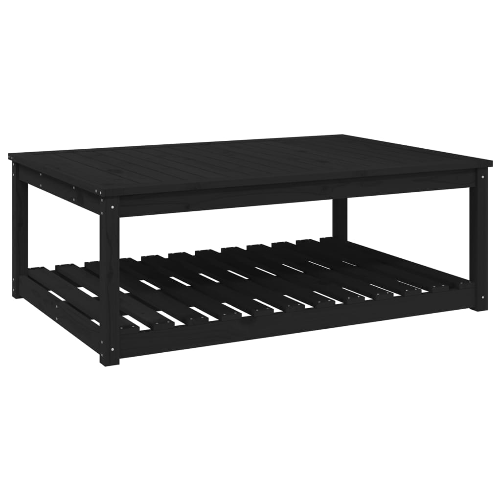 vidaXL Mesa de jardín madera maciza pino negro 121x82,5x45 cm