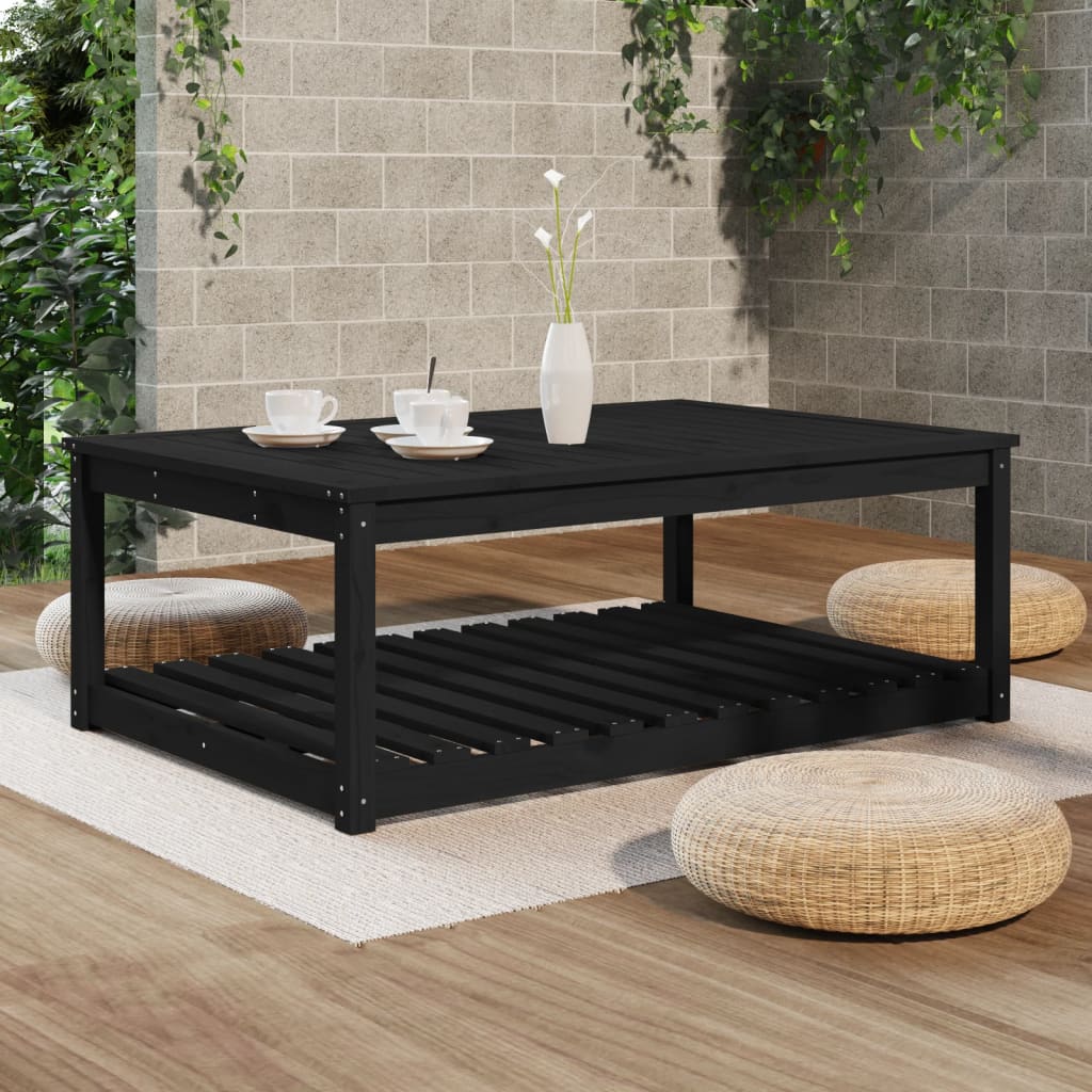 vidaXL Mesa de jardín madera maciza pino negro 121x82,5x45 cm