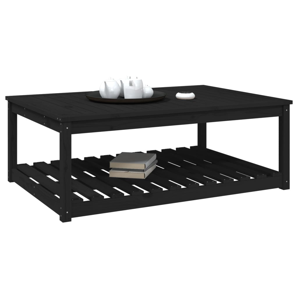 vidaXL Mesa de jardín madera maciza pino negro 121x82,5x45 cm