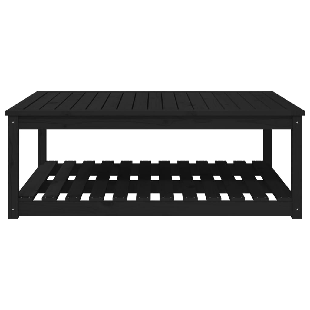 vidaXL Mesa de jardín madera maciza pino negro 121x82,5x45 cm