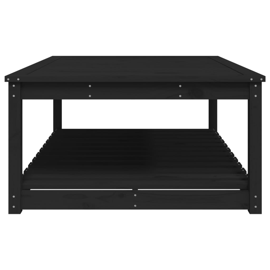 vidaXL Mesa de jardín madera maciza pino negro 121x82,5x45 cm