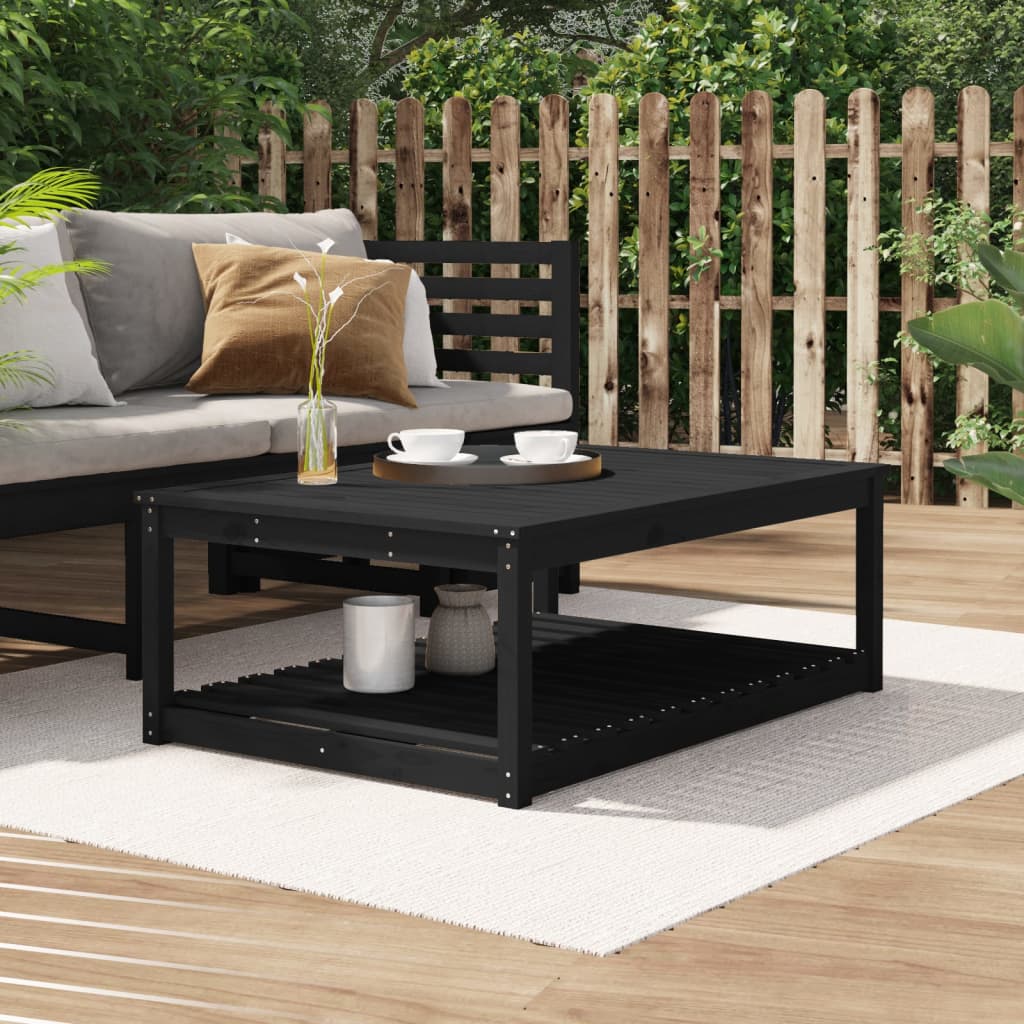 vidaXL Mesa de jardín madera maciza pino negro 121x82,5x45 cm