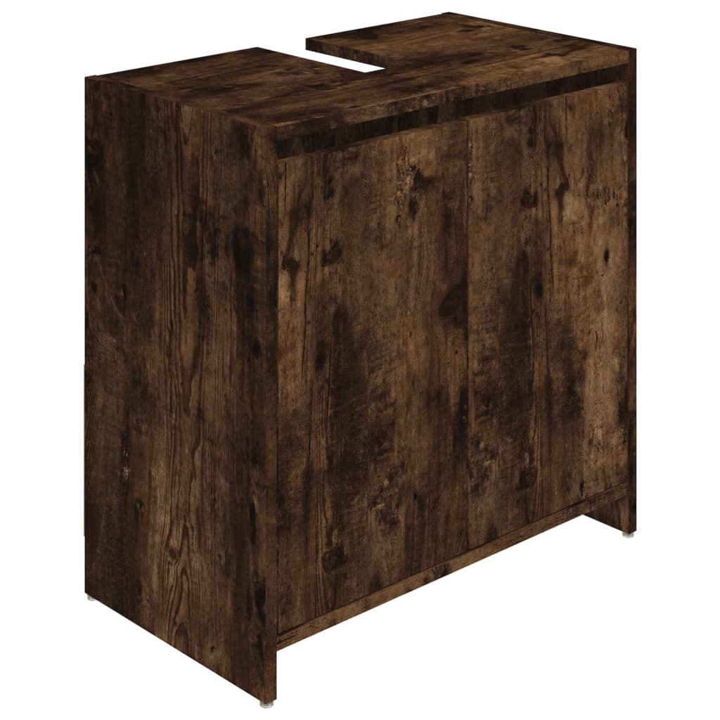 vidaXL Armario de baño madera contrachapada roble ahumado 60x33x61 cm