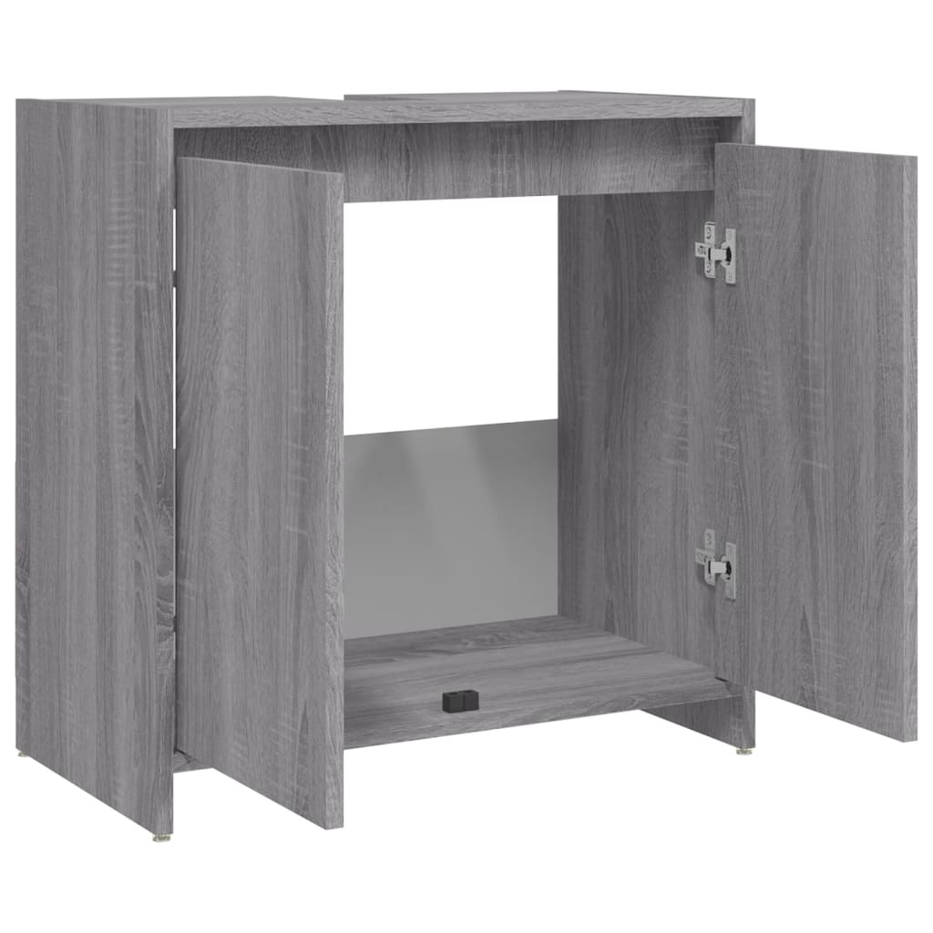 vidaXL Armario de baño madera contrachapada gris Sonoma 60x33x61 cm