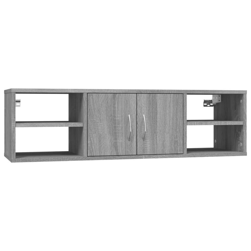 vidaXL Estantería de pared madera contrachapada gris 102x30x29 cm