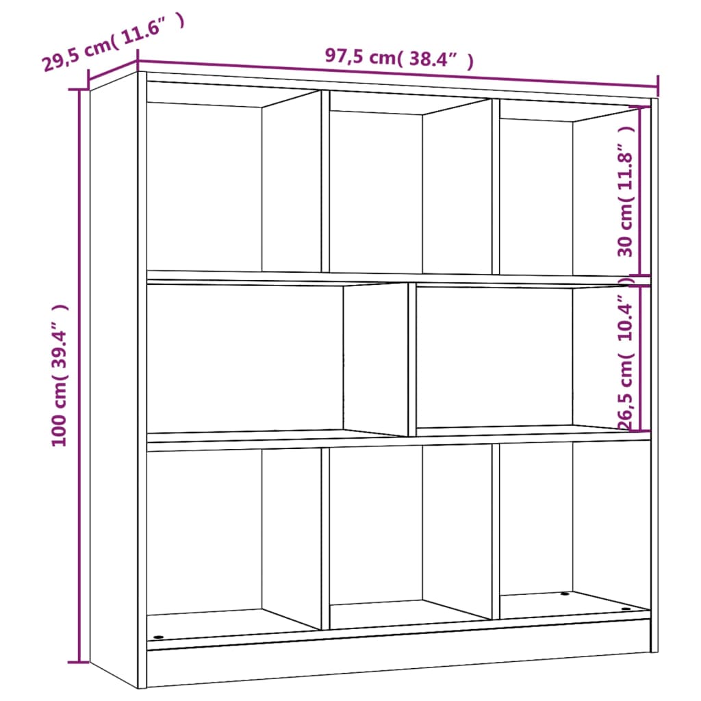 vidaXL Estantería madera contrachapada roble ahumado 97,5x29,5x100 cm