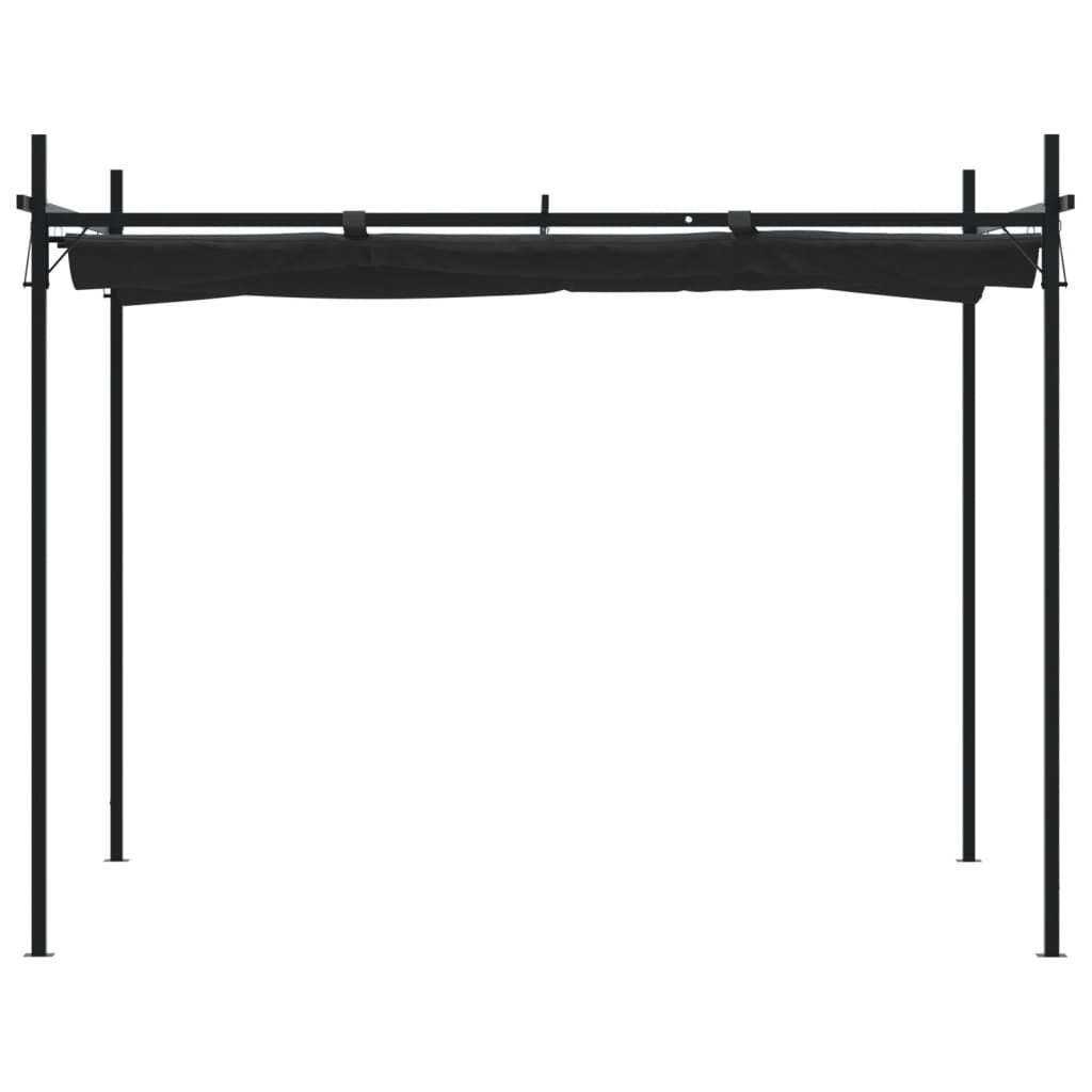 vidaXL Pérgola con cubierta retráctil gris antracita 295x292x230 cm