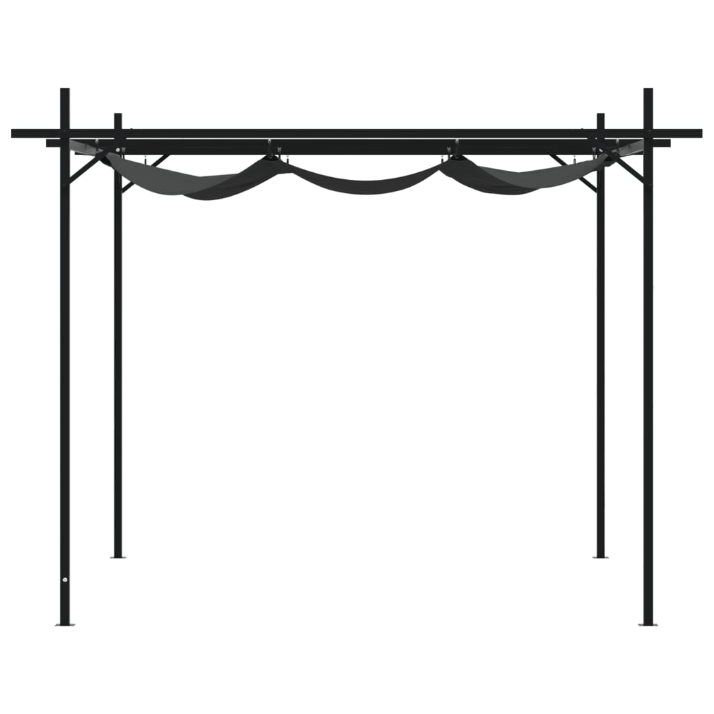 vidaXL Pérgola con cubierta retráctil gris antracita 295x292x230 cm