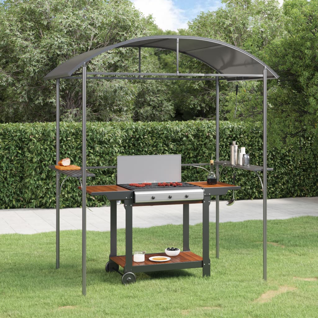 vidaXL Cenador barbacoa estante lateral acero antracita 220x115x230 cm