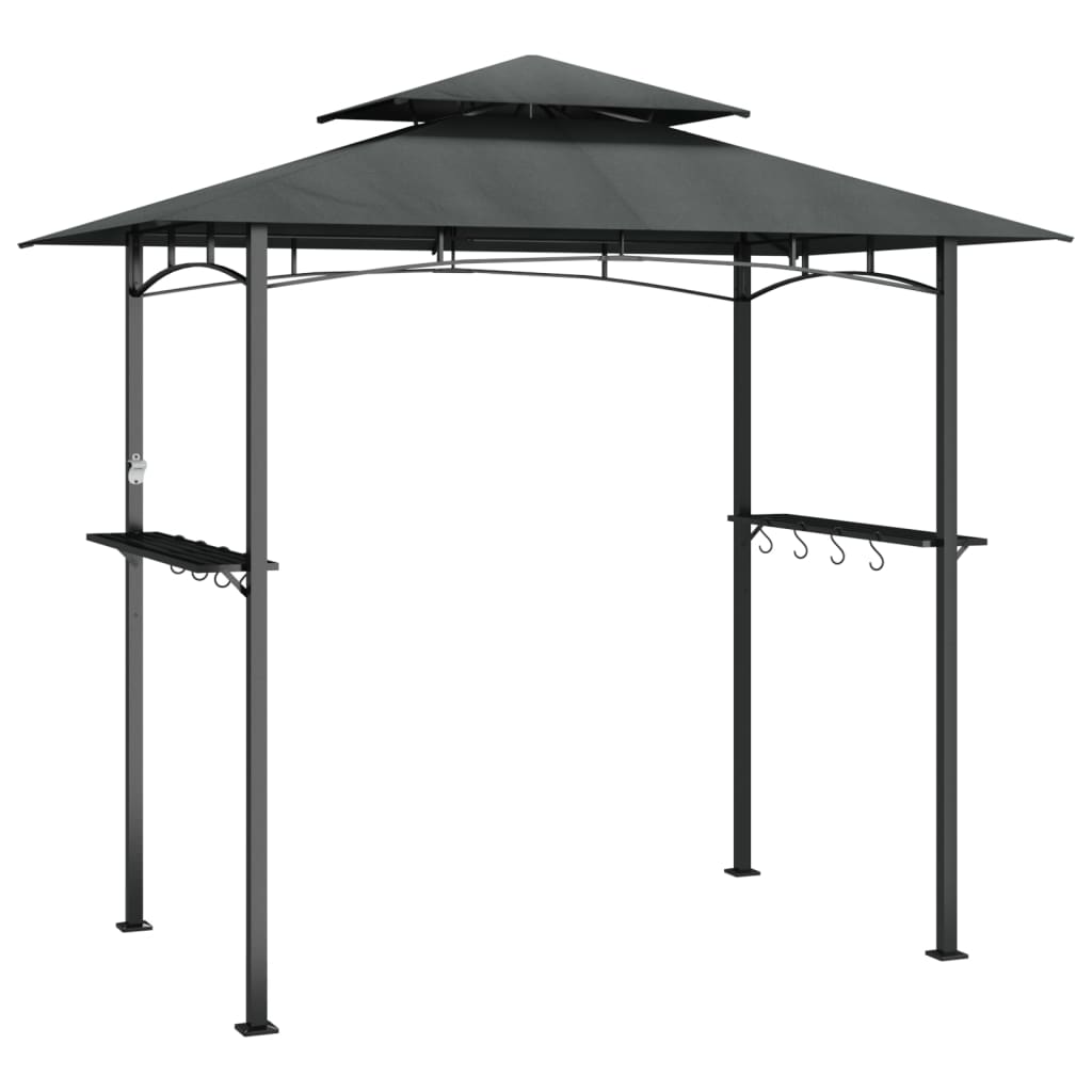 vidaXL Cenador barbacoa estante lateral acero antracita 240x150x243 cm